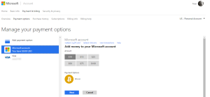 Microsoft přijímá bitcoiny