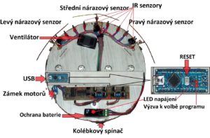 Arduino robot - horní pohled